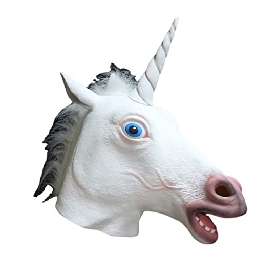 WQFTFO Weiße Pferdekopfmaske, Halloween, Cosplay, Requisite, Party, Vollgesichtsabdeckung WQFTFO Weiße Pferdekopfmaske, Halloween, Cosplay, Requisite, Party, Vollgesichtsabdeckung von WQFTFO