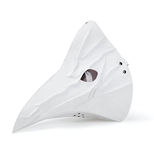 WQFTFO Weiße Steampunk-Plagen-Ärzte-Maske, Halloween, Cosplay, PU, halbe Gesichtsmaske, Show-Requisite von WQFTFO