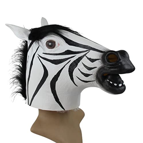 WQFTFO Zebra Maske Tier Kunststoff Kapuze Karneval Halloween Party Kostüm Requisite WQFTFO Zebra Maske Tier Kunststoff Kapuze Karneval Halloween Party Kostüm Requisite von WQFTFO