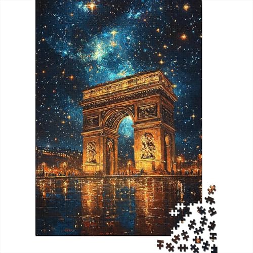 Arc De Triomphe 1000-Puzzleteile Famous Buildings in France Familienspaß PuzzleKann Stress LindernGeschenke Für Erwachsene100% RecyclingkartonGeeignet Für Erwachsene Und Kinder 1000pcs (75x50cm) von WQIRALFEX