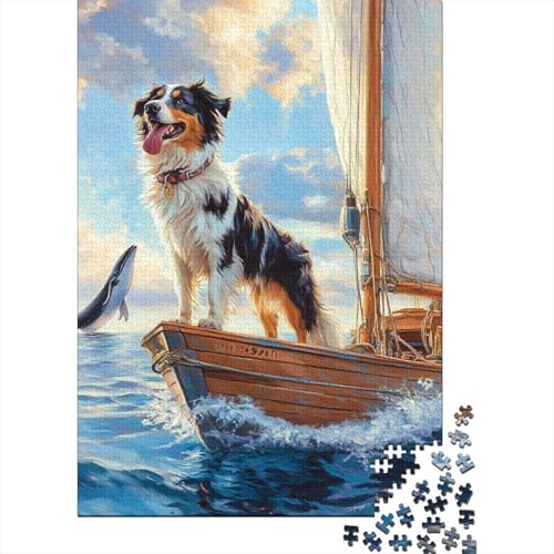 Australian Shepherd Puzzles 1000 Teile Schwer Puzzle Spielzeug Lernspiel Impossible Herausforderung Spielzeug Für Erwachsene Kinder 1000pcs (75x50cm) von WQIRALFEX