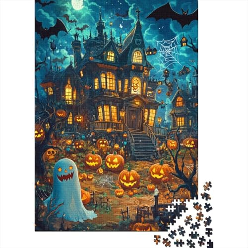 Castle 1000-Puzzleteile Halloween Puzzle Für ErwachseneChallenge Spielzeug1000-Geschenke Für ErwachseneHochwertige 100% Recycelte PappeGeeignet Für Erwachsene Und Kinder 1000pcs (75x50cm) von WQIRALFEX