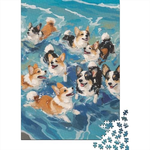 Corgi 1000-Puzzleteile Art Painting PuzzleChallenge SpielzeugHerausforderung Puzzle SpielHochwertige 100% Recycelte PappeGeeignet Für Erwachsene Und Kinder 1000pcs (75x50cm) von WQIRALFEX