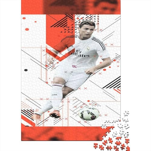 Cristiano Ronaldo 1000-Puzzleteile Puzzle Für ErwachseneChallenge SpielzeugGeschenke Für ErwachseneHochwertige 100% Recycelte PappeGeeignet Für Erwachsene Und Kinder 1000pcs (75x50cm) von WQIRALFEX
