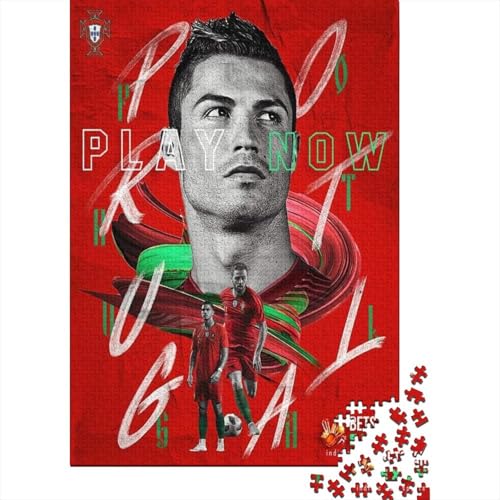 Cristiano Ronaldo 1000-Puzzleteile PuzzleChallenge Spielzeug1000-Geschenke Für Erwachsene100% RecyclingkartonGeeignet Für Erwachsene Und Kinder 1000pcs (75x50cm) von WQIRALFEX