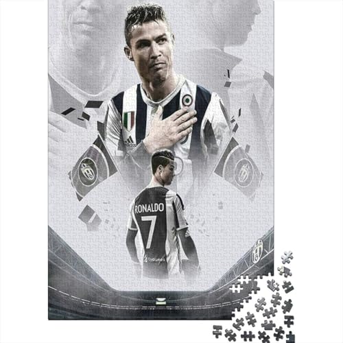 Cristiano Ronaldo 1000-Puzzleteile PuzzleChallenge SpielzeugGeschenke Für ErwachseneHochwertige 100% Recycelte PappeGeeignet Für Erwachsene Und Kinder 1000pcs (75x50cm) von WQIRALFEX
