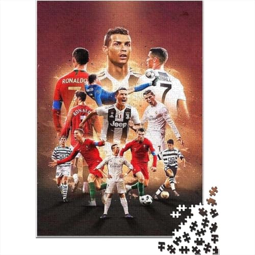 Cristiano Ronaldo 1000-Puzzleteile PuzzleChallenge SpielzeugGeschenke Für ErwachseneHochwertige 100% Recycelte PappeGeeignet Für Erwachsene Und Kinder 1000pcs (75x50cm) von WQIRALFEX