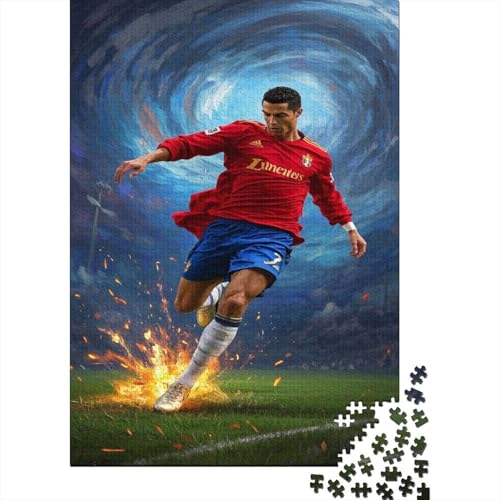 Cristiano Ronaldo 1000-Puzzleteile PuzzleChallenge SpielzeugPädagogische Spiele Geschenke100% RecyclingkartonGeeignet Für Erwachsene Und Kinder 1000pcs (75x50cm) von WQIRALFEX