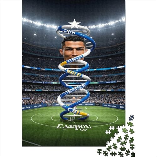 Cristiano Ronaldo 1000-Puzzleteile PuzzleChallenge SpielzeugPädagogische Spiele Geschenke100% RecyclingkartonGeeignet Für Erwachsene Und Kinder 1000pcs (75x50cm) von WQIRALFEX