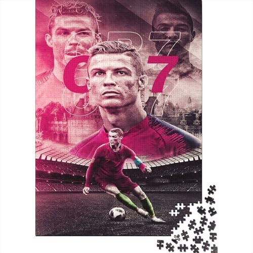 Cristiano Ronaldo 1000-Puzzleteile PuzzleHochwertiges Und Langlebiges GeschenkPädagogische Spiele Geschenke100% RecyclingkartonGeeignet Für Erwachsene Und Kinder 1000pcs (75x50cm) von WQIRALFEX