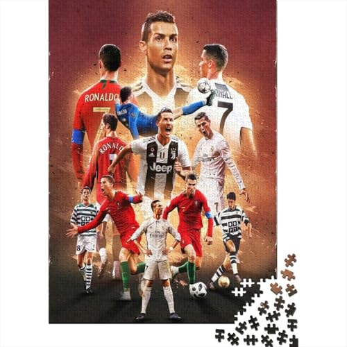 Cristiano Ronaldo 1000-Puzzleteile PuzzleKann Stress LindernGeschenke Für ErwachseneHochwertige 100% Recycelte PappeGeeignet Für Erwachsene Und Kinder 1000pcs (75x50cm) von WQIRALFEX