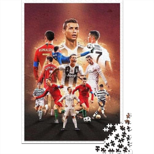 Cristiano Ronaldo 1000-Puzzleteile PuzzleWohndekoration Geschenk1000-Geschenke Für ErwachseneHochwertige 100% Recycelte PappeGeeignet Für Erwachsene Und Kinder 1000pcs (75x50cm) von WQIRALFEX