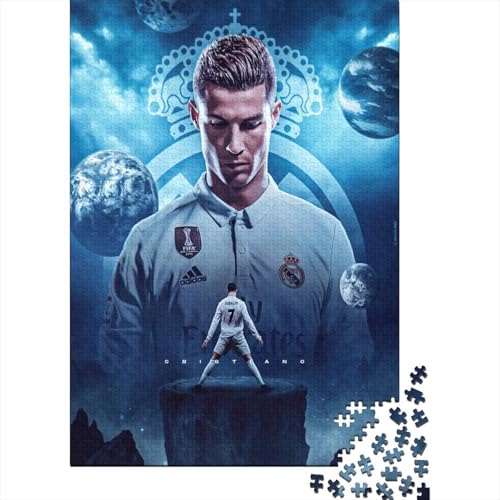 Cristiano Ronaldo 1000-Puzzleteile PuzzleWohndekoration Geschenk1000-Geschenke Für ErwachseneHochwertige 100% Recycelte PappeGeeignet Für Erwachsene Und Kinder 1000pcs (75x50cm) von WQIRALFEX