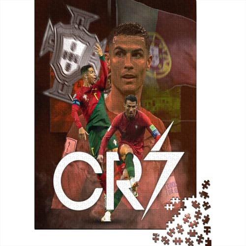 Cristiano Ronaldo 1000-Puzzleteile PuzzleWohndekoration GeschenkPädagogische Spiele GeschenkeHochwertige 100% Recycelte PappeGeeignet Für Erwachsene Und Kinder 1000pcs (75x50cm) von WQIRALFEX
