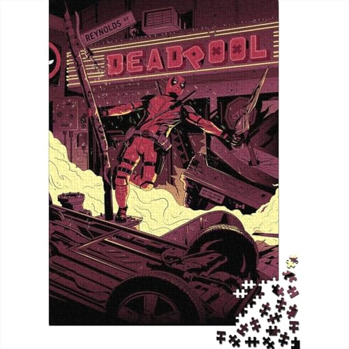 Deadpool 1000-Puzzleteile Puzzle Für ErwachseneChallenge SpielzeugGeschenke Für ErwachseneHochwertige 100% Recycelte PappeGeeignet Für Erwachsene Und Kinder 1000pcs (75x50cm) von WQIRALFEX