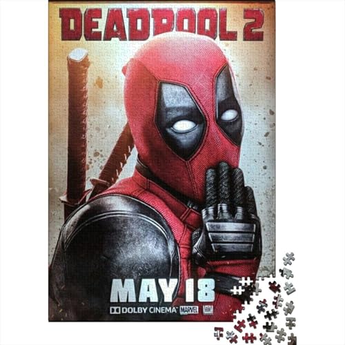 Deadpool 1000-Puzzleteile Puzzle Für ErwachseneChallenge SpielzeugGeschenke Für ErwachseneHochwertige 100% Recycelte PappeGeeignet Für Erwachsene Und Kinder 1000pcs (75x50cm) von WQIRALFEX