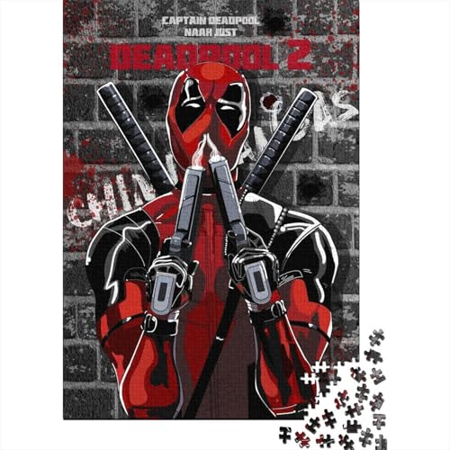 Deadpool 1000-Puzzleteile PuzzleKann Stress Lindern1000-Geschenke Für ErwachseneHochwertige 100% Recycelte PappeGeeignet Für Erwachsene Und Kinder 1000pcs (75x50cm) von WQIRALFEX