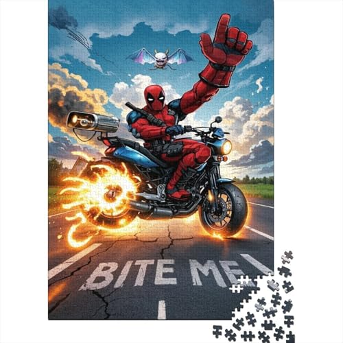 Deadpool 1000-Puzzleteile PuzzleWohndekoration GeschenkPädagogische Spiele Geschenke100% RecyclingkartonGeeignet Für Erwachsene Und Kinder 1000pcs (75x50cm) von WQIRALFEX
