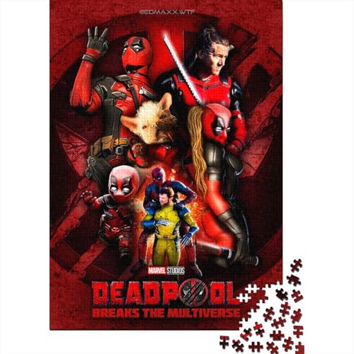 Deadpool 1000-Puzzleteile PuzzleWohndekoration GeschenkPädagogische Spiele GeschenkeHochwertige 100% Recycelte PappeGeeignet Für Erwachsene Und Kinder 1000pcs (75x50cm) von WQIRALFEX