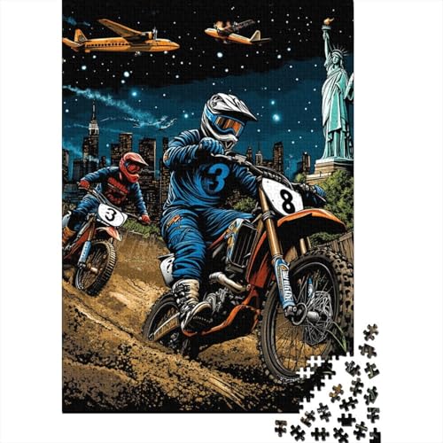 Dirt Bike Puzzle 1000-teilige Schwer Puzzle Spielzeug Pädagogisches Spiel Impossible Herausforderung Spielzeug Für Erwachsene Und Kinder Ab 12 Jahren 1000pcs (75x50cm) von WQIRALFEX