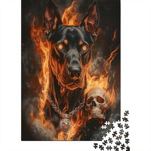 Doberman 1000-Puzzleteile Cerberus PuzzleKann Stress LindernPädagogische Spiele Geschenke100% RecyclingkartonGeeignet Für Erwachsene Und Kinder 1000pcs (75x50cm) von WQIRALFEX