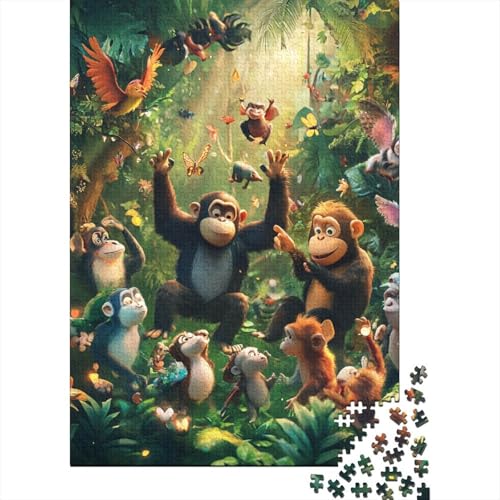 Dschungeltiere Puzzle 1000 Teile Schwer Puzzle Spielzeug Pädagogisches Spiel Impossible Herausforderung Spielzeug Für Erwachsene Kinder 1000pcs (75x50cm) von WQIRALFEX
