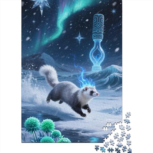 Ferret 1000-Puzzleteile PuzzleWohndekoration GeschenkGeschenke Für Erwachsene100% RecyclingkartonGeeignet Für Erwachsene Und Kinder 1000pcs (75x50cm) von WQIRALFEX