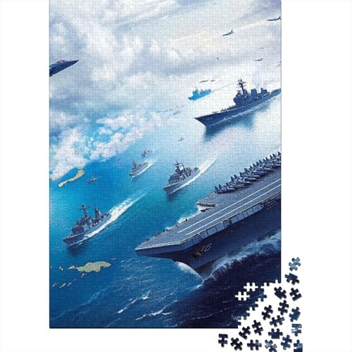 Flugzeugträger Puzzle 1000 Teile Schwer Puzzle Spielzeug Pädagogisches Spiel Impossible Herausforderung Spielzeug Für Erwachsene Kinder 1000pcs (75x50cm) von WQIRALFEX