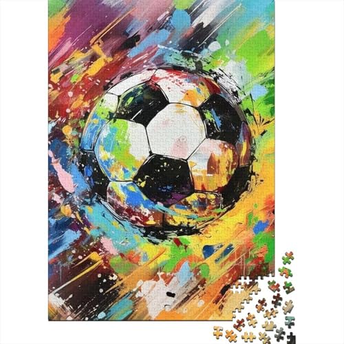 Football 1000-Puzzleteile Paintings Familienspaß PuzzleKann Stress LindernPädagogische Spiele Geschenke100% RecyclingkartonGeeignet Für Erwachsene Und Kinder 1000pcs (75x50cm) von WQIRALFEX