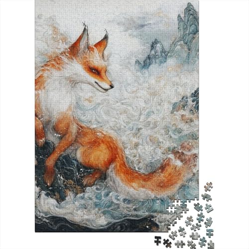 Fuchs Puzzle 1000 Teile Schwer Puzzle Spielzeug Lernspiel Impossible Herausforderung Spielzeug Für Erwachsene Kinder 1000pcs (75x50cm) von WQIRALFEX
