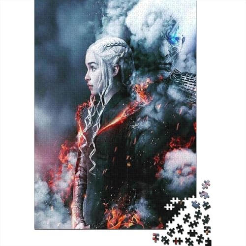 Game of Thrones 1000-Puzzleteile Puzzle Für ErwachseneChallenge Spielzeug1000-Geschenke Für Erwachsene100% RecyclingkartonGeeignet Für Erwachsene Und Kinder 1000pcs (75x50cm) von WQIRALFEX
