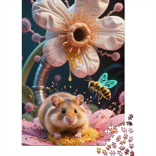 Golden Hamster 1000-Puzzleteile Familienspaß PuzzleKann Stress LindernPädagogische Spiele Geschenke100% RecyclingkartonGeeignet Für Erwachsene Und Kinder 1000pcs (75x50cm) von WQIRALFEX