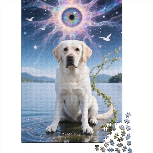 Golden Retriever 1000-Puzzleteile Puzzle Für ErwachseneWohndekoration GeschenkHerausforderung Puzzle Spiel100% RecyclingkartonGeeignet Für Erwachsene Und Kinder 1000pcs (75x50cm) von WQIRALFEX