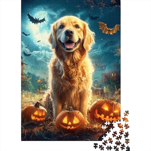 Golden Retriever Puzzles 1000 Teile Schwer Puzzle Spielzeug Lernspiel Impossible Herausforderung Spielzeug Für Erwachsene Kinder 1000pcs (75x50cm) von WQIRALFEX
