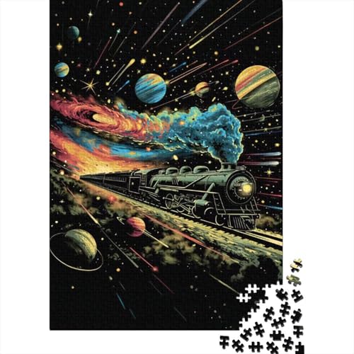 Interstellar Train 1000-Puzzleteile Space Train PuzzleWohndekoration GeschenkGeschenke Für ErwachseneHochwertige 100% Recycelte PappeGeeignet Für Erwachsene Und Kinder 1000pcs (75x50cm) von WQIRALFEX