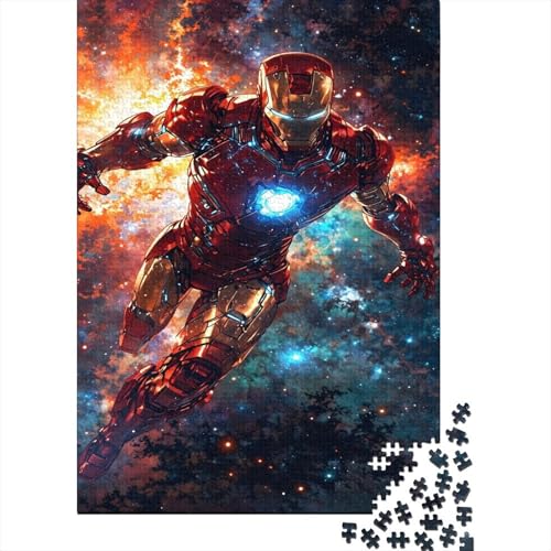 Iron Man 1000-Puzzleteile Familienspaß PuzzleKann Stress LindernHerausforderung Puzzle SpielHochwertige 100% Recycelte PappeGeeignet Für Erwachsene Und Kinder 1000pcs (75x50cm) von WQIRALFEX