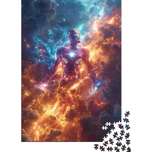 Iron Man 1000-Puzzleteile PuzzleChallenge SpielzeugPädagogische Spiele GeschenkeHochwertige 100% Recycelte PappeGeeignet Für Erwachsene Und Kinder 1000pcs (75x50cm) von WQIRALFEX