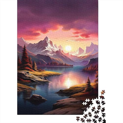 Landscape 1000-Puzzleteile Sunset Vista PuzzleKann Stress LindernPädagogische Spiele Geschenke100% RecyclingkartonGeeignet Für Erwachsene Und Kinder 1000pcs (75x50cm) von WQIRALFEX