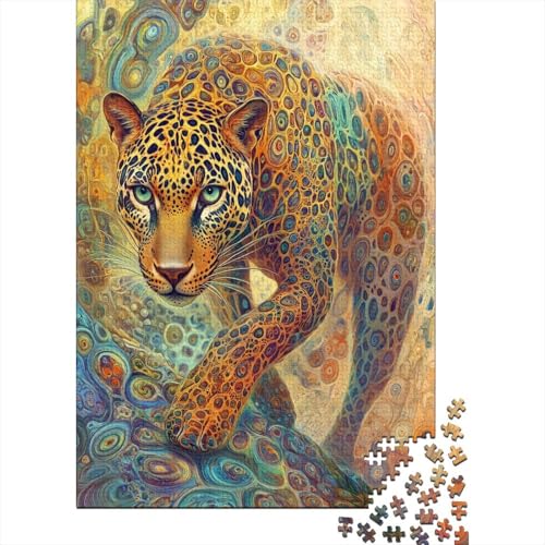 Leopard 1000-Puzzleteile Wildlife PuzzleWohndekoration GeschenkHerausforderung Puzzle SpielHochwertige 100% Recycelte PappeGeeignet Für Erwachsene Und Kinder 1000pcs (75x50cm) von WQIRALFEX