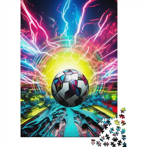 Lightning Fußball Puzzle 1000 Teile Schwer Puzzle Spielzeug Lernspiel Impossible Herausforderungsspielzeug Für Erwachsene Und Kinder in Bewährter 1000pcs (75x50cm) von WQIRALFEX