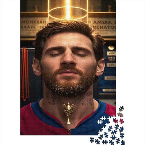 Lionel Messi 1000-Puzzleteile PuzzleChallenge SpielzeugGeschenke Für ErwachseneHochwertige 100% Recycelte PappeGeeignet Für Erwachsene Und Kinder 1000pcs (75x50cm) von WQIRALFEX