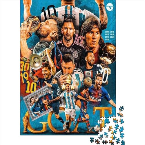 Lionel Messi 1000-Puzzleteile PuzzleWohndekoration Geschenk1000-Geschenke Für ErwachseneHochwertige 100% Recycelte PappeGeeignet Für Erwachsene Und Kinder 1000pcs (75x50cm) von WQIRALFEX
