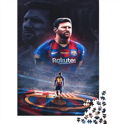 Lionel Messi 1000-Puzzleteile PuzzleWohndekoration GeschenkHerausforderung Puzzle SpielHochwertige 100% Recycelte PappeGeeignet Für Erwachsene Und Kinder 1000pcs (75x50cm) von WQIRALFEX