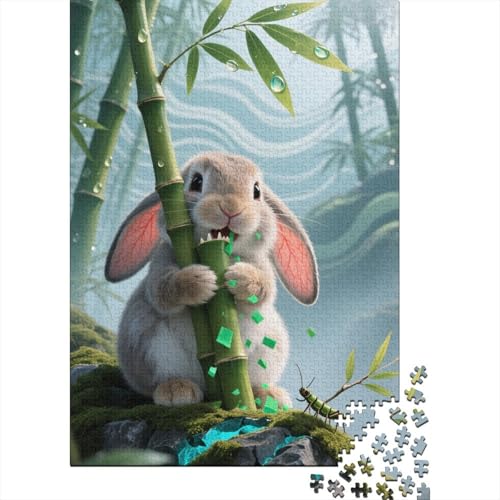 Lop-Eared Rabbit 1000-Puzzleteile PuzzleChallenge SpielzeugHerausforderung Puzzle SpielHochwertige 100% Recycelte PappeGeeignet Für Erwachsene Und Kinder 1000pcs (75x50cm) von WQIRALFEX