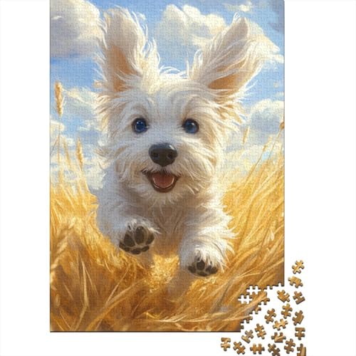 Malteserr Hund Puzzle 1000-teilige Schwer Puzzle Spielzeug Pädagogisches Spiel Impossible Herausforderung Spielzeug Für Erwachsene Und Kinder in Bewährter 1000pcs (75x50cm) von WQIRALFEX