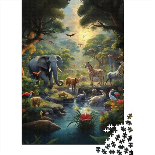 Menagerie 1000-Puzzleteile Lush Wilderness Puzzle Für ErwachseneKann Stress LindernGeschenke Für Erwachsene100% RecyclingkartonGeeignet Für Erwachsene Und Kinder 1000pcs (75x50cm) von WQIRALFEX