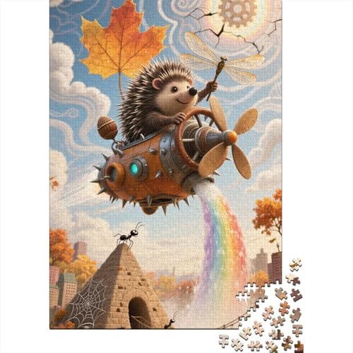 Miniature Hedgehog 1000-Puzzleteile PuzzleWohndekoration Geschenk1000-Geschenke Für ErwachseneHochwertige 100% Recycelte PappeGeeignet Für Erwachsene Und Kinder 1000pcs (75x50cm) von WQIRALFEX