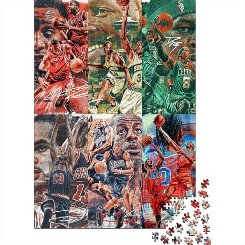 NBA Basketball Star 1000-Puzzleteile NBA Basketball NBA Superstar PuzzleChallenge SpielzeugPädagogische Spiele Geschenke100% RecyclingkartonGeeignet Für Erwachsene Und Kinder 1000pcs (75x50cm) von WQIRALFEX