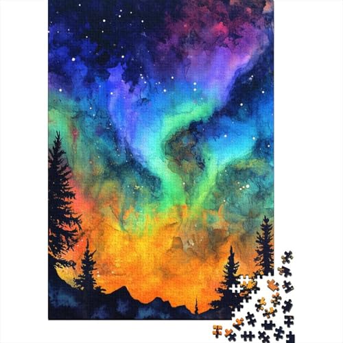 Nördliche Lichter Puzzle 1000-teilige Schwer Puzzle Spielzeug Lernspiel Impossible Herausforderung Spielzeug Für Erwachsene Und Kinder in Bewährter 1000pcs (75x50cm) von WQIRALFEX