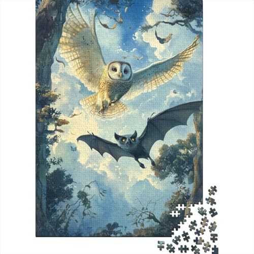 Owl 1000-Puzzleteile Hunt PuzzleWohndekoration GeschenkHerausforderung Puzzle SpielHochwertige 100% Recycelte PappeGeeignet Für Erwachsene Und Kinder 1000pcs (75x50cm) von WQIRALFEX